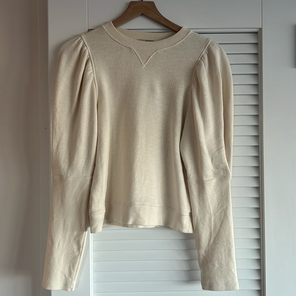 Ulla Johnson Cream Puff Slv Sweatshirt, L - Picture 2 of 6